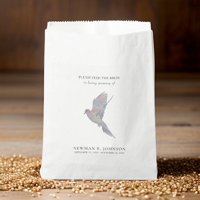 Mourning Dove Bird Seed Packet Funeral Memorial Favour Bag (Creator Uploaded)