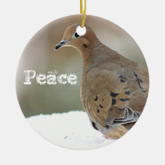 Mourning dove ceramic ornament