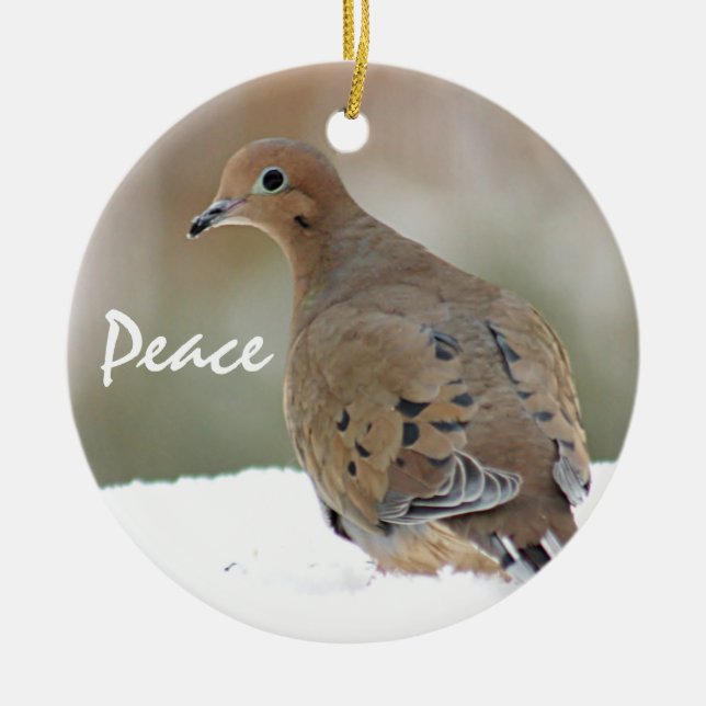 Mourning dove ceramic ornament (Front)