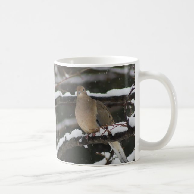 Mourning Dove in the snow mug (Right)