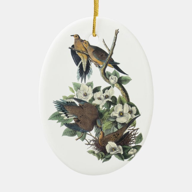 Mourning Dove, John Audubon Ceramic Ornament (Front)