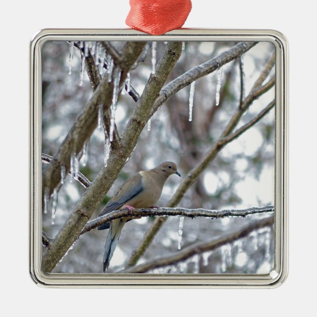 Mourning Dove Metal Tree Decoration (Front)