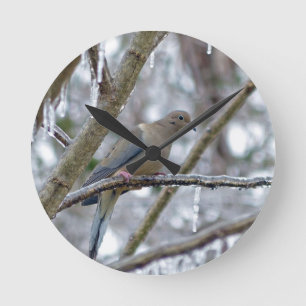 Mourning Dove Round Clock