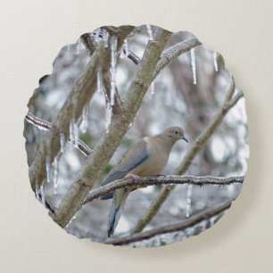 Mourning Dove Round Cushion