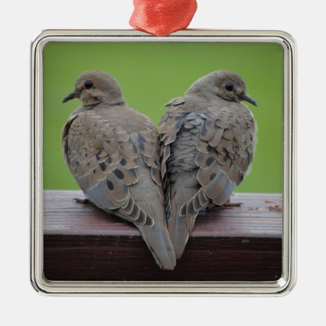 Mourning Doves Metal Ornament (Front)