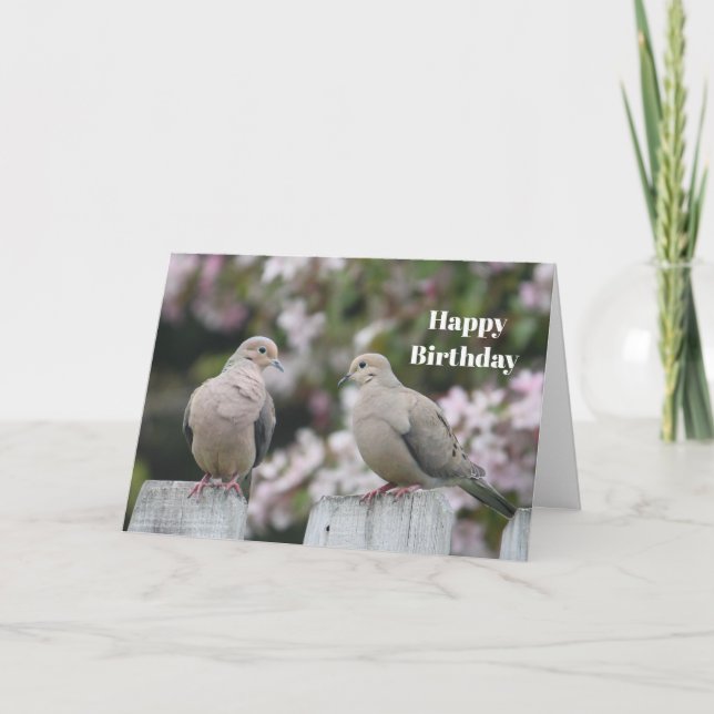 Mourning Doves Photo Birthday Card (Front)