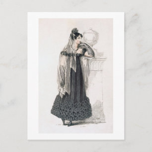 Mourning dress, fashion plate from Ackermann's Rep Postcard