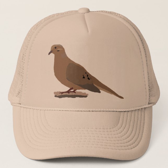 Mourning, Love or Turtle Dove Digitally Drawn Bird Trucker Hat (Front)