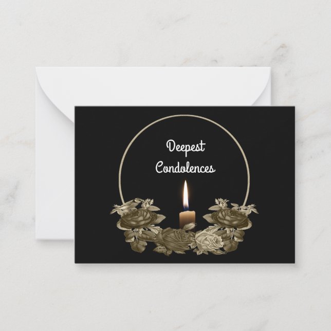 Mourning Roses And Candle Sympathy Card (Front)