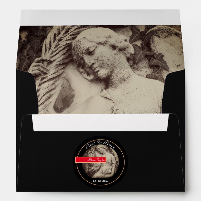 Mourning with Angel / Memorial, Funeral Envelope C (Back (Bottom))