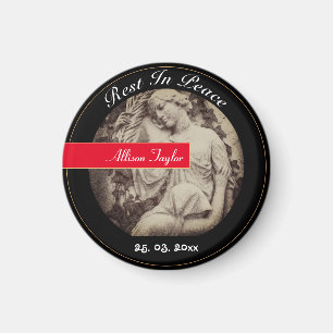 Mourning with Angel / Memorial, Funeral, Vintage Magnet