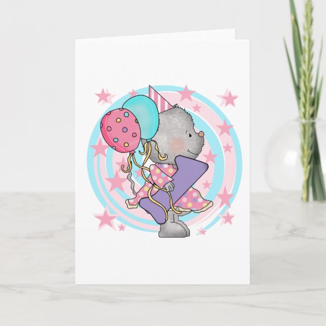 Mouse 1st Birthday T-shirts and Gifts Card (Front)