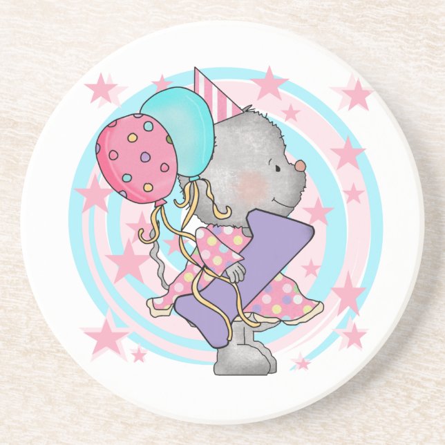 Mouse 1st Birthday T-shirts and Gifts Coaster (Front)