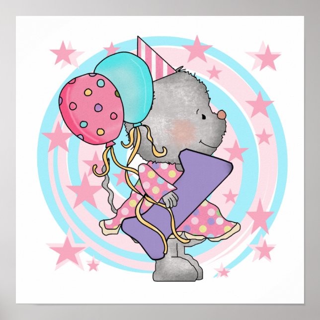 Mouse 1st Birthday T-shirts and Gifts Poster (Front)