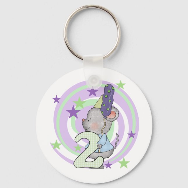 Mouse 2nd Birthday T shirts and Gifts Key Ring (Front)