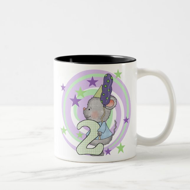 Mouse 2nd Birthday T shirts and Gifts Two-Tone Coffee Mug (Right)