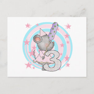 Mouse 3rd Birthday T-shirts and Gifts Postcard