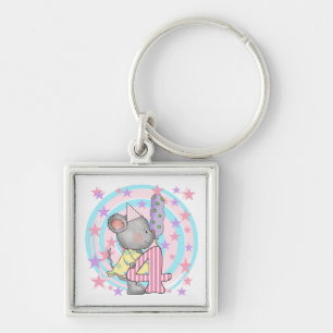 Mouse 4th birthday T-shirts and Gifts Key Ring
