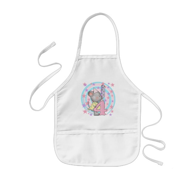 Mouse 4th birthday T-shirts and Gifts Kids Apron (Front)