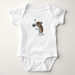 Mouse and bubbles baby bodysuit