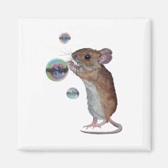 Mouse and bubbles  magnet (Front)