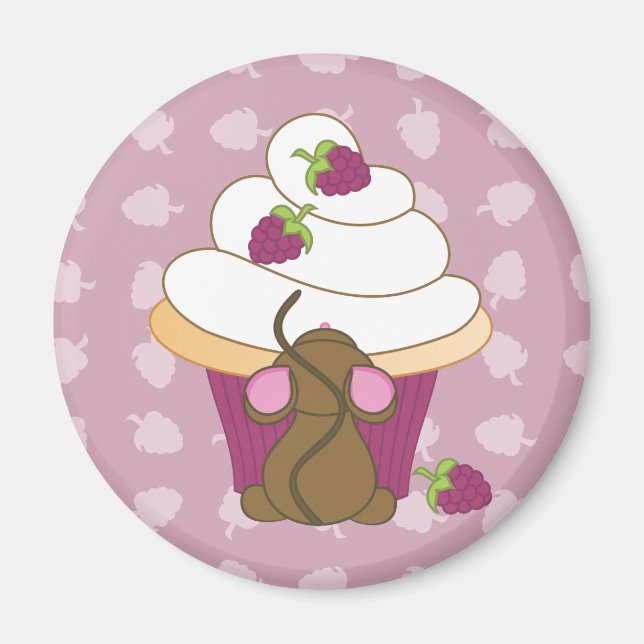 Mouse and Cupcake Magnet (Front)