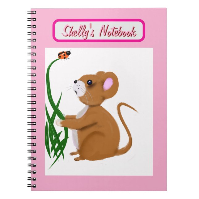 Mouse and Ladybug Spiral Photo Notebook (Front)