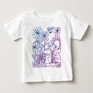 Mouse and snail with fantasy flowers  baby T-Shirt