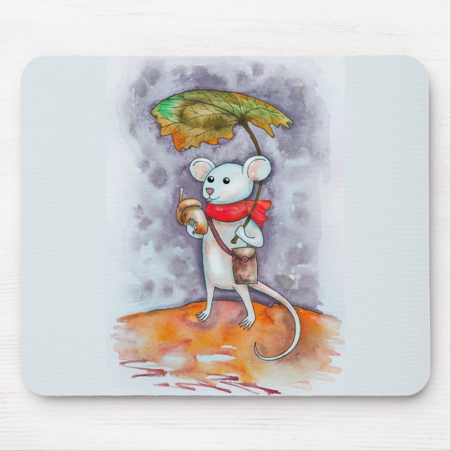 Mouse and Umbrella on a  Mouse Pad (Front)