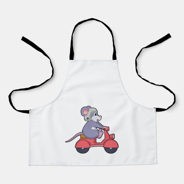 Mouse as Biker with Scooter.PNG Apron (Front)
