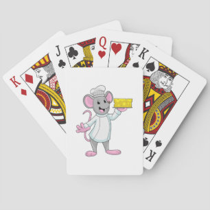 Mouse as Cook with Cheese Playing Cards