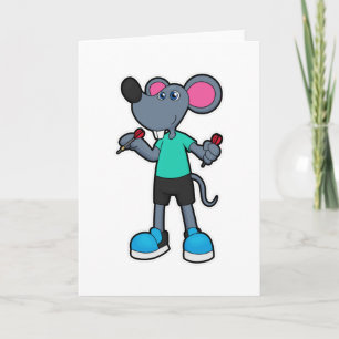Mouse as Dart player with Darts Card