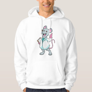 Mouse as Doctor with Doctor's coat Hoodie