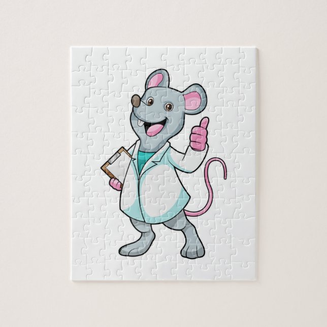 Mouse as Doctor with Doctor's coat Jigsaw Puzzle (Vertical)