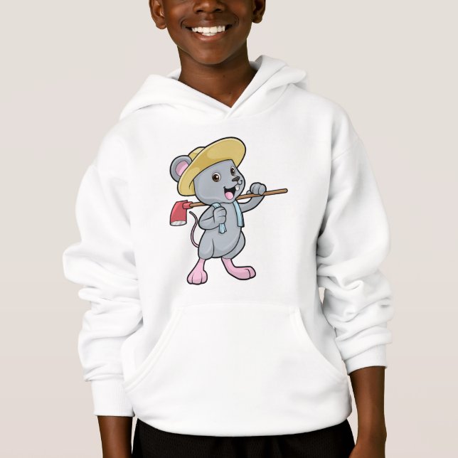 Mouse as Farmer with Axe & Hat (Front)