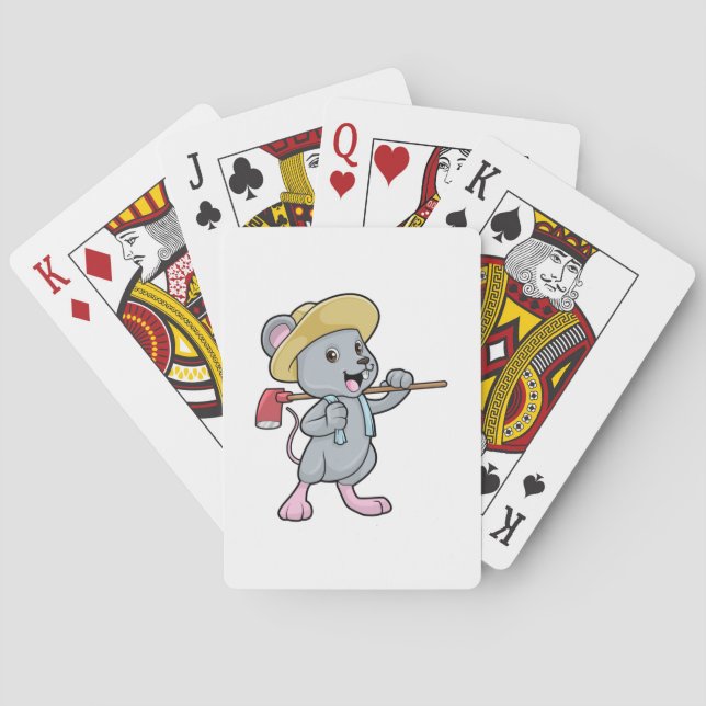 Mouse as Farmer with Axe & Hat Playing Cards (Back)