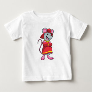 Mouse as Firefighter with Helmet Baby T-Shirt