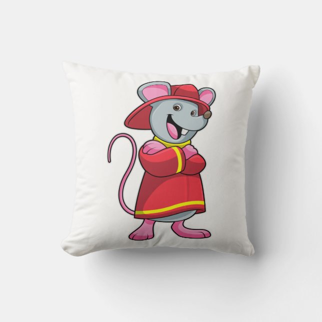 Mouse as Firefighter with Helmet Cushion (Front)