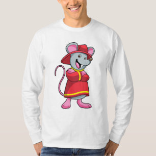 Mouse as Firefighter with Helmet T-Shirt