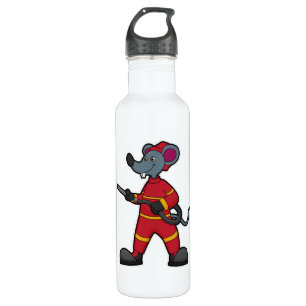 Mouse as Firefighter with Hose 710 Ml Water Bottle