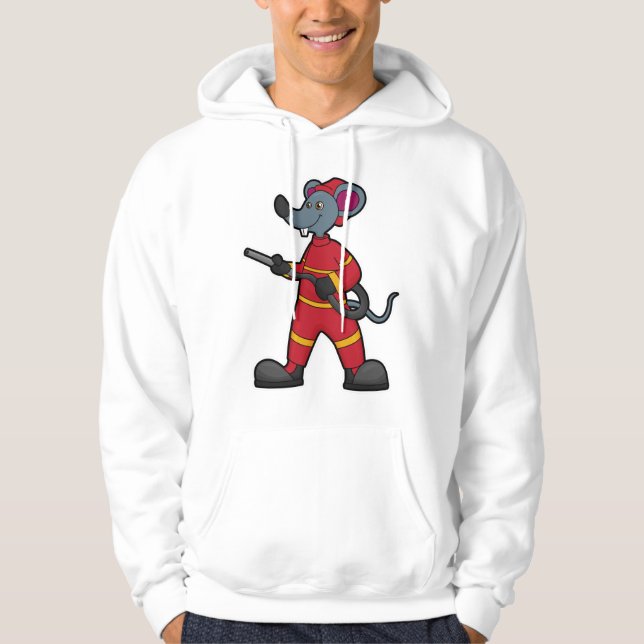 Mouse as Firefighter with Hose Hoodie (Front)