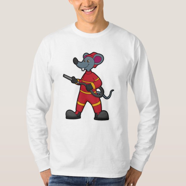 Mouse as Firefighter with Hose T-Shirt (Front)