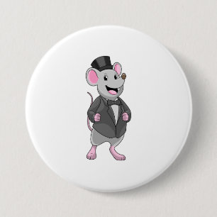 Mouse as Groom with Ribbon 7.5 Cm Round Badge