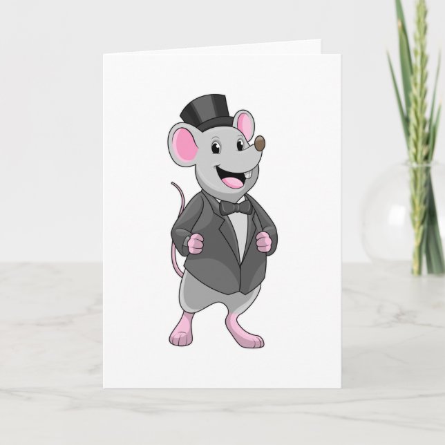 Mouse as Groom with Ribbon Card (Front)