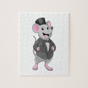 Mouse as Groom with Ribbon Jigsaw Puzzle