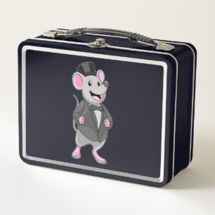 Mouse as Groom with Ribbon Metal Lunch Box