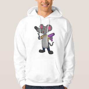 Mouse as Hairdresser with Scissors & Hair dryer Hoodie