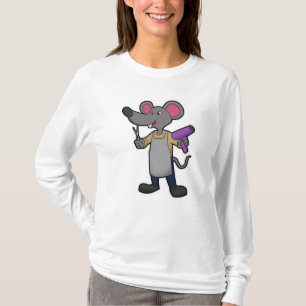 Mouse as Hairdresser with Scissors & Hair dryer T-Shirt