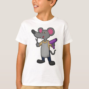 Mouse as Hairdresser with Scissors & Hair dryer T-Shirt