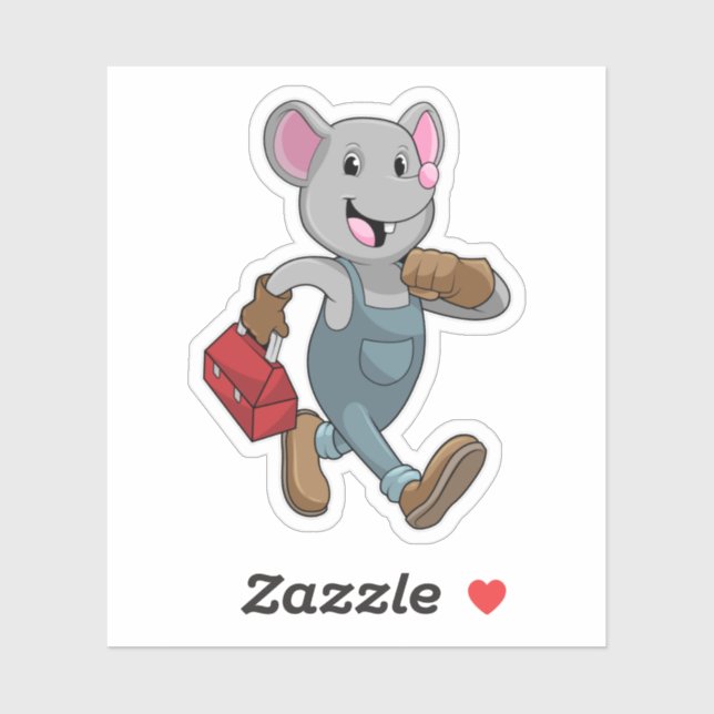 Mouse as Handyman with Toolbox (Sheet)
